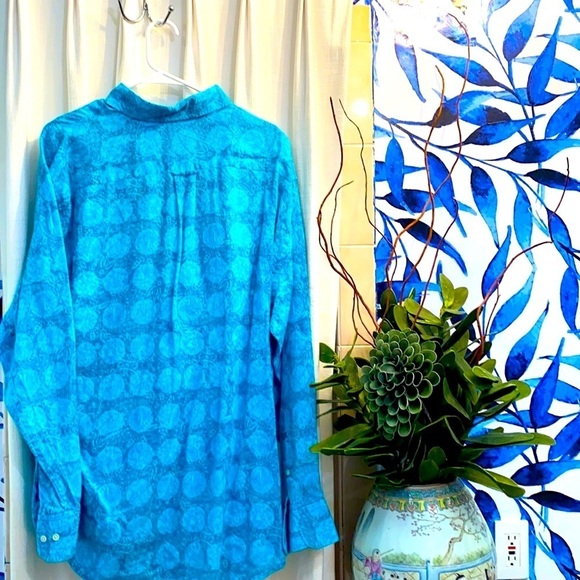 Saltaire Long Sleeve 100% Linen Button Down L - Picture 4 of 5